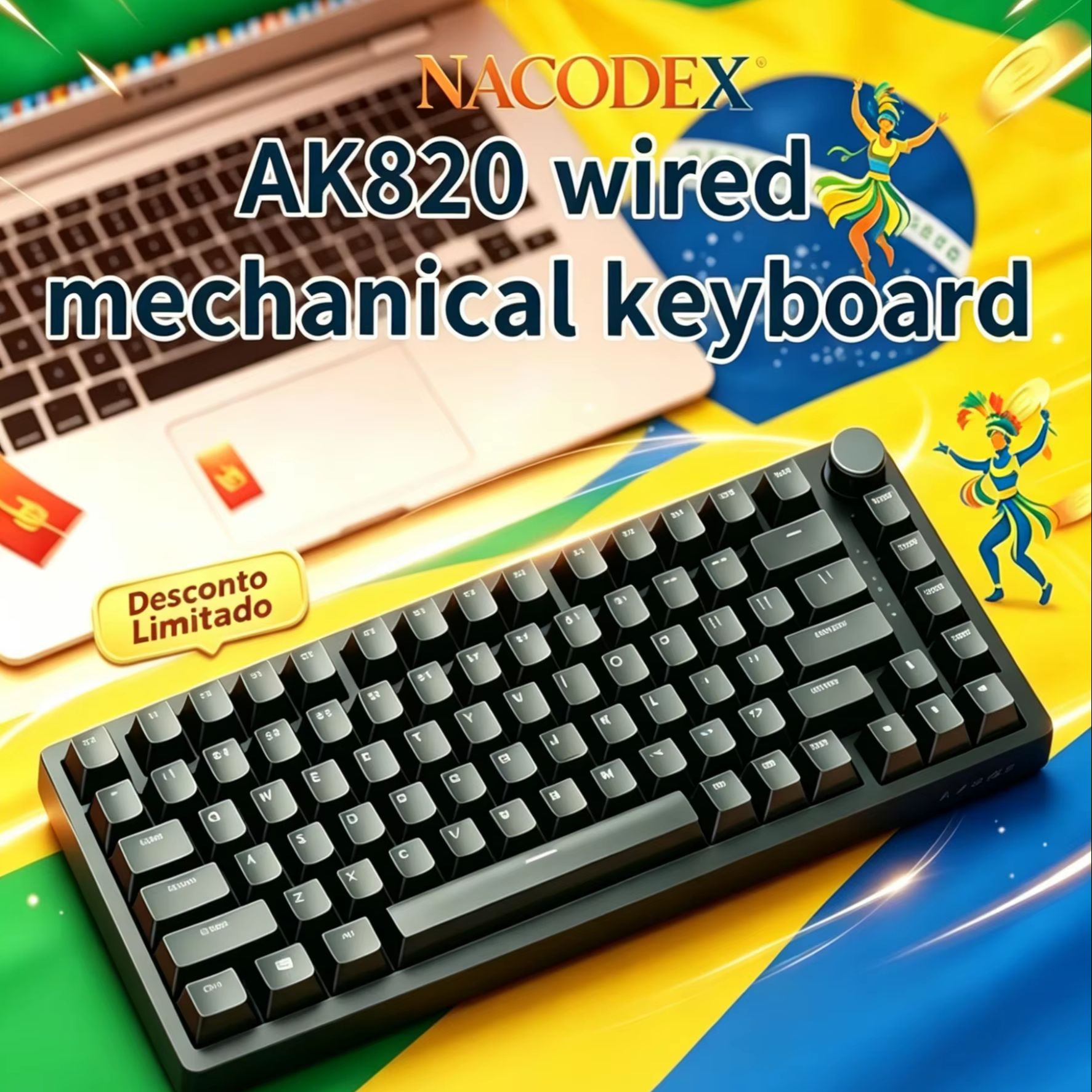 Gaming Keyboard E Yooso - AJAZZ AK820 سلكي مع أزرار حجم