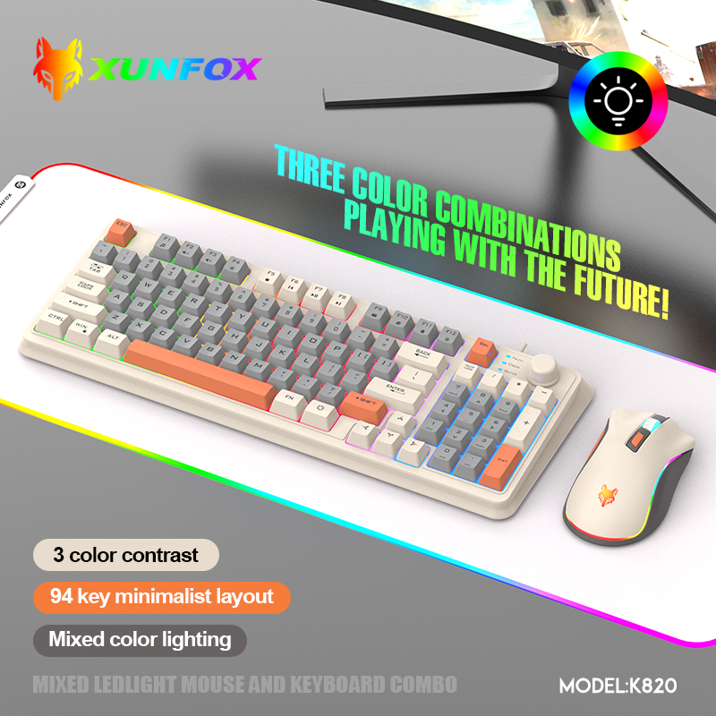 Gaming Keyboard And Mouse Combo Wireless - K820 USB السلكية لعبة لوحة المفاتيح