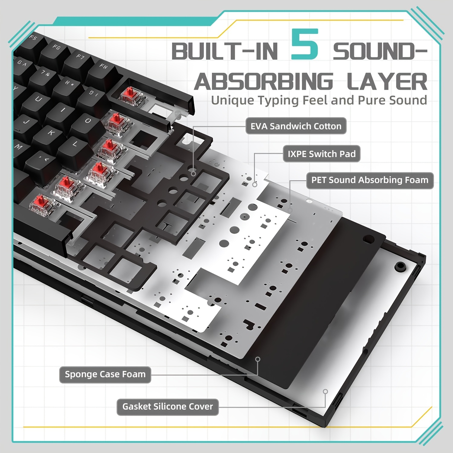AJAZZ AK820 سلكي مع أزرار حجم  - مراجعة Gaming Keyboard E Yooso وسعره