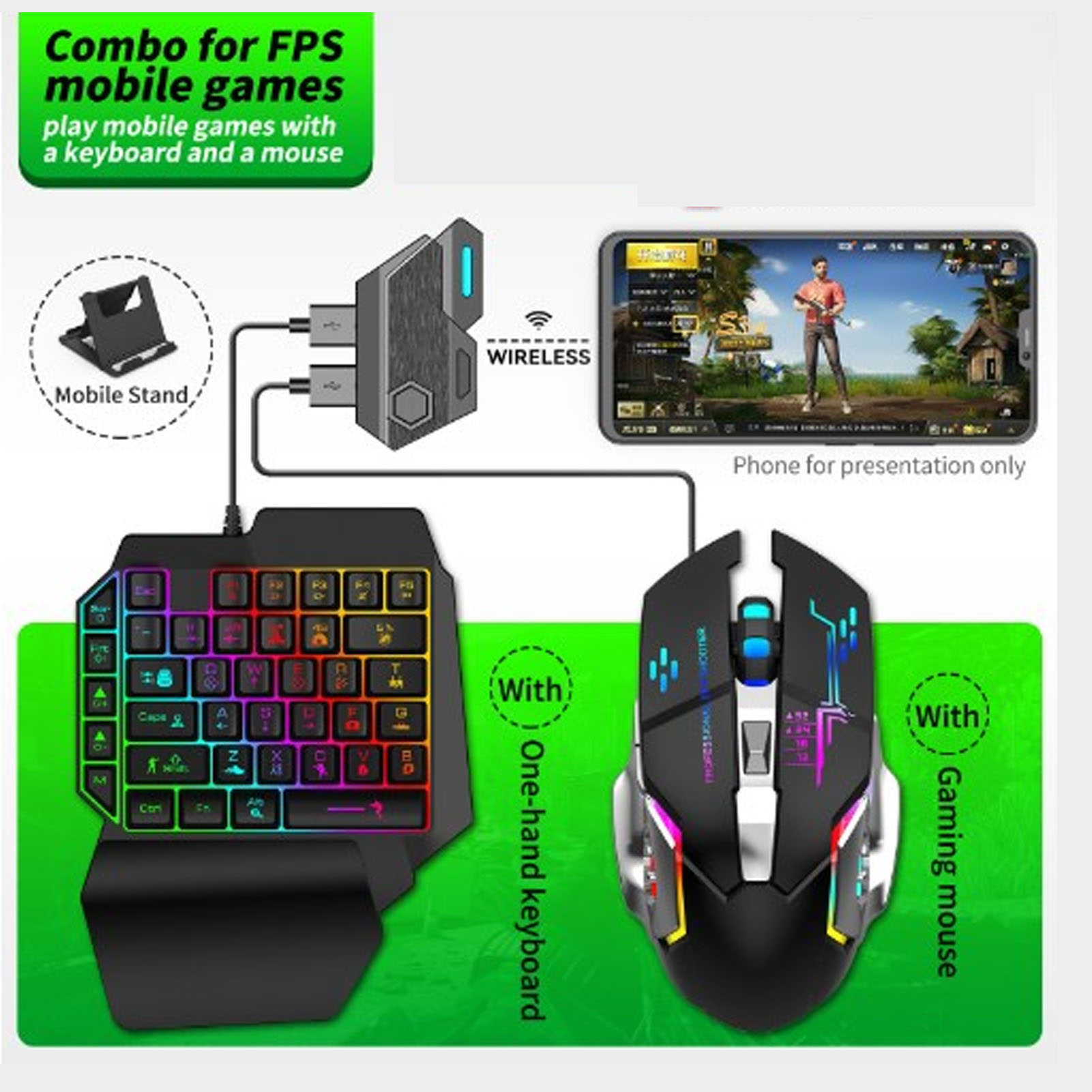 مجموعة محول لوحة مفاتيح وفأرة، - مراجعة Gaming Keyboard And Mouse Combo وسعره