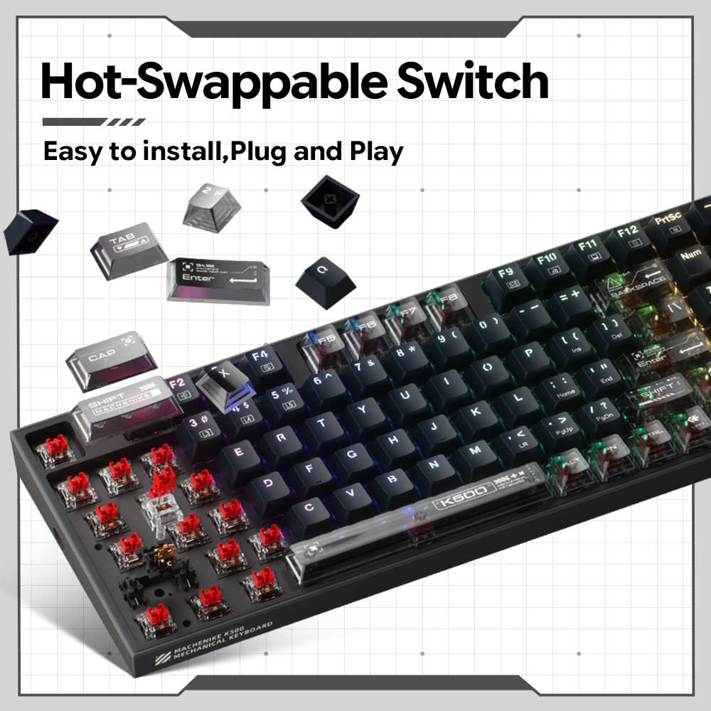 لوحة مفاتيح ميكانيكية سلكية Ma - مراجعة Keyboard Gaming Transparent وسعره