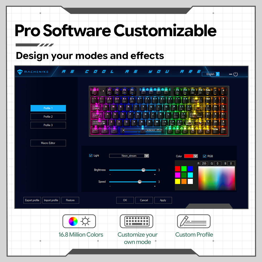 لوحة مفاتيح ميكانيكية سلكية Ma - مراجعة Keyboard Gaming Transparent وسعره