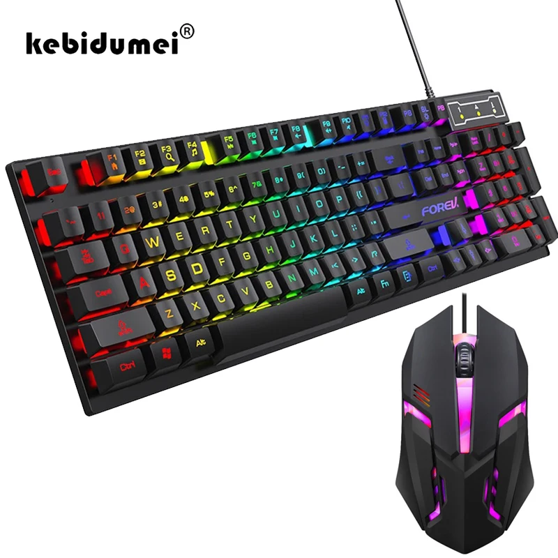 لوحة مفاتيح ميكانيكية بإضاءة خ - مراجعة Keyboard Mouse Bundle Gaming وسعره