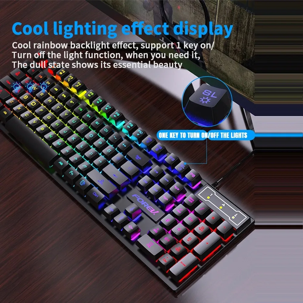 لوحة مفاتيح ميكانيكية بإضاءة خ - مراجعة Keyboard Mouse Bundle Gaming وسعره
