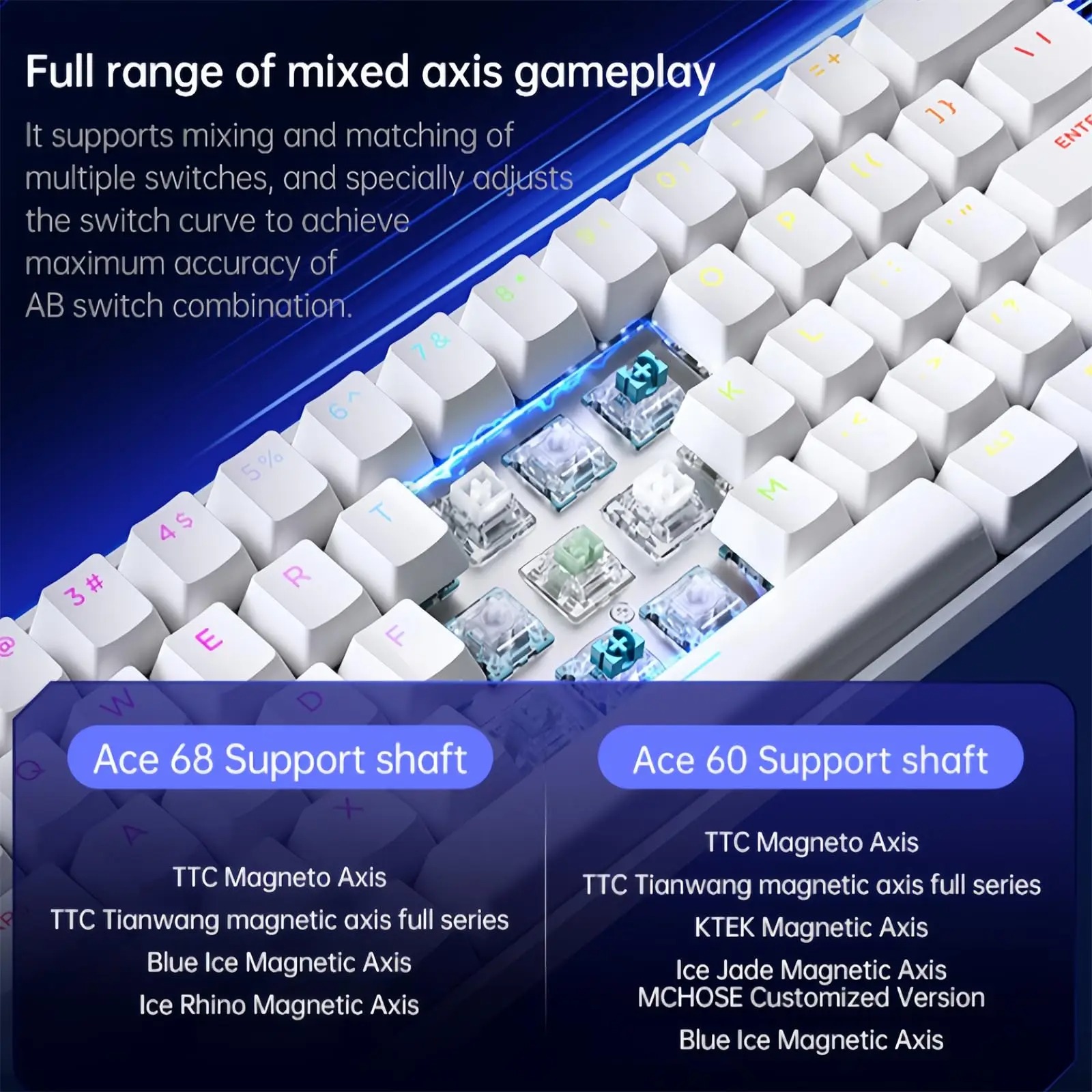 MCHOSE ACE 68 مفتاح مغناطيسي ل - مراجعة Gaming Keyboard Hall Effect Switches وسعره
