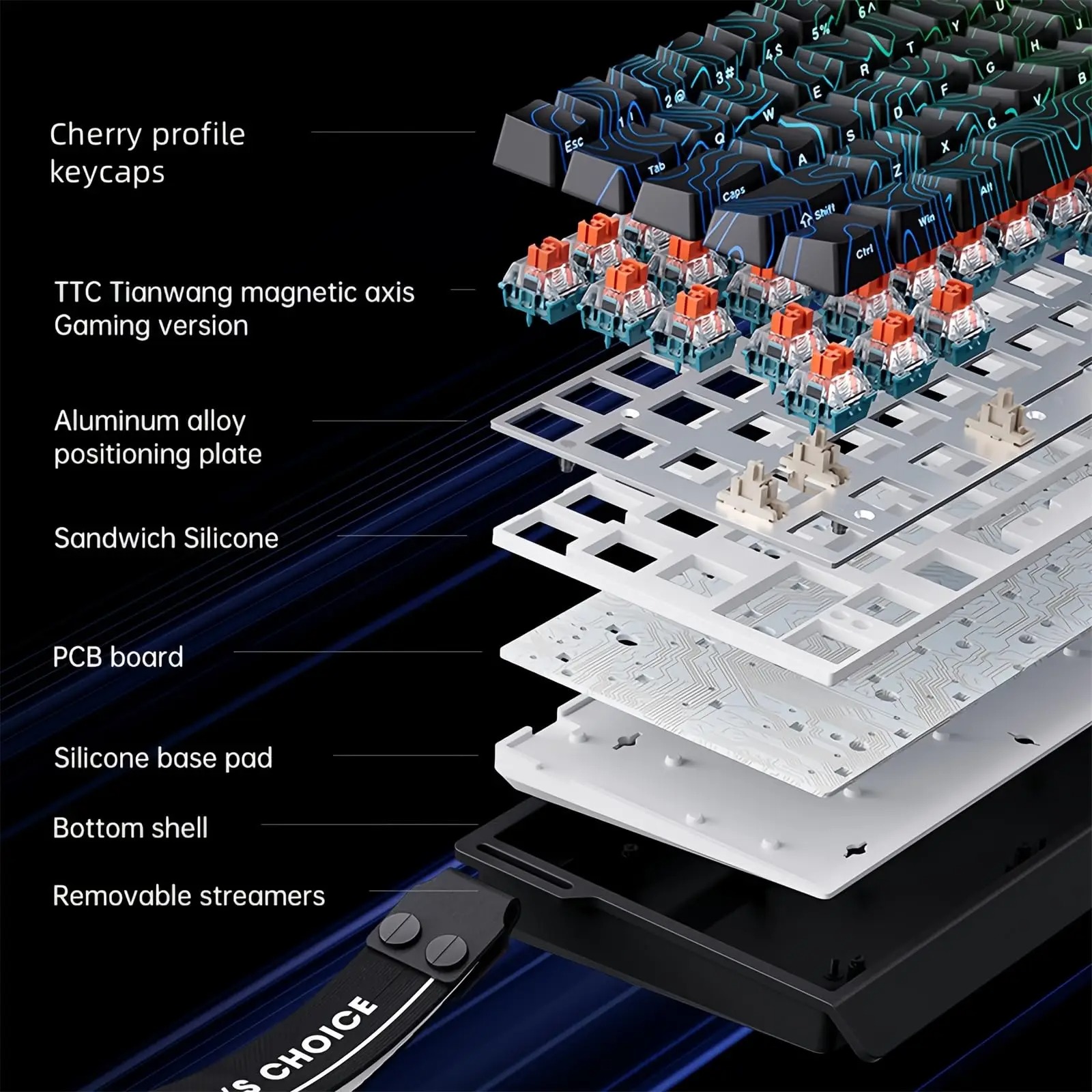 MCHOSE ACE 68 مفتاح مغناطيسي ل - مراجعة Gaming Keyboard Hall Effect Switches وسعره