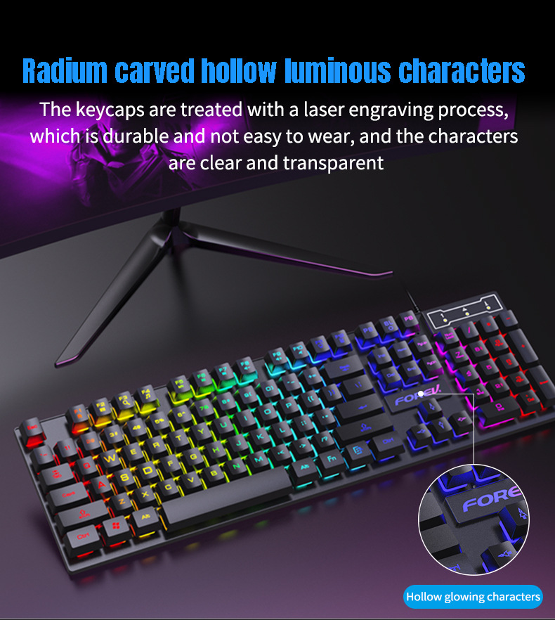 لوحة مفاتيح ميكانيكية بإضاءة خ - مراجعة Keyboard Mouse Bundle Gaming وسعره