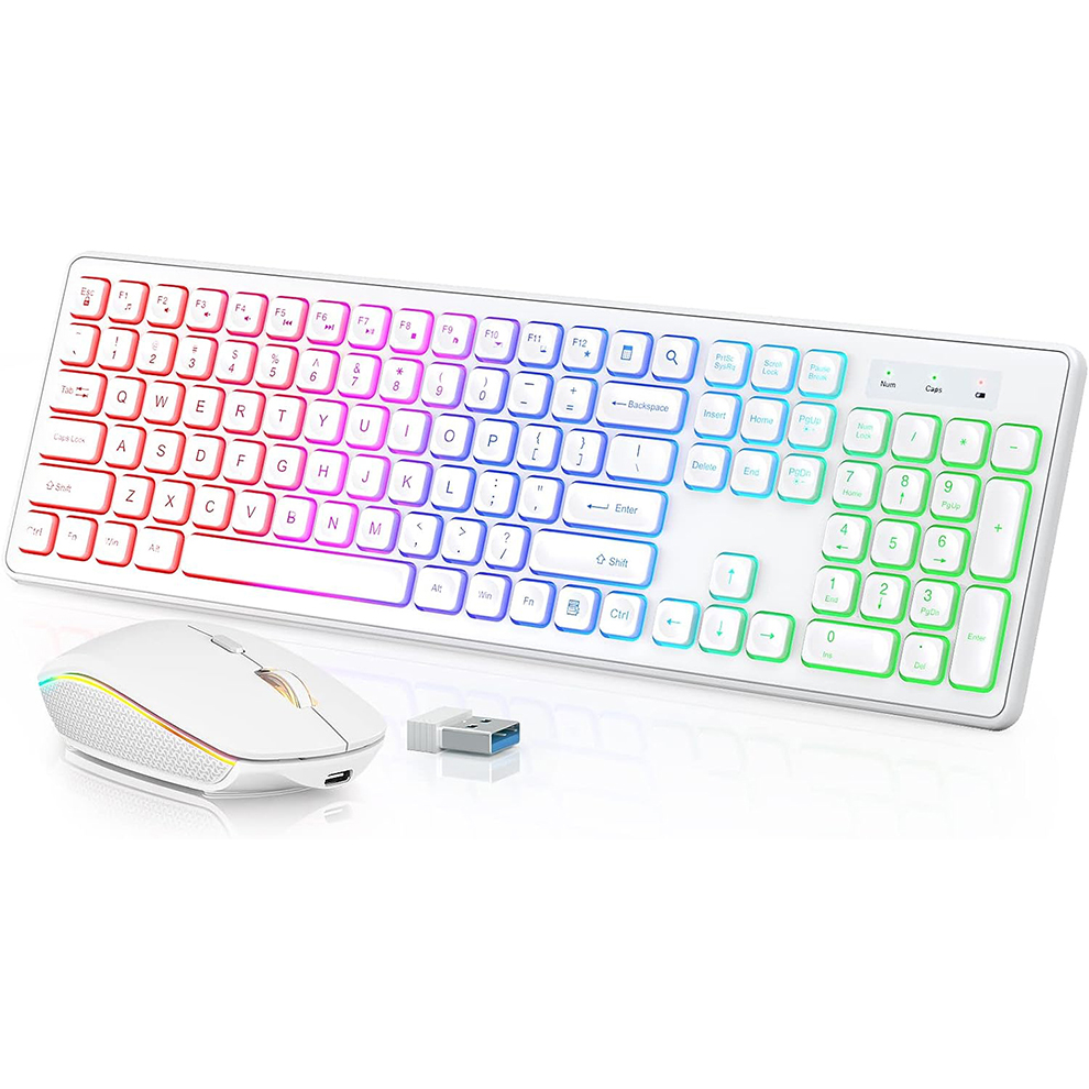 لوحة مفاتيح وماوس لاسلكية بإضا - مراجعة Gaming Keyboard And Mouse Combo Wireless وسعره